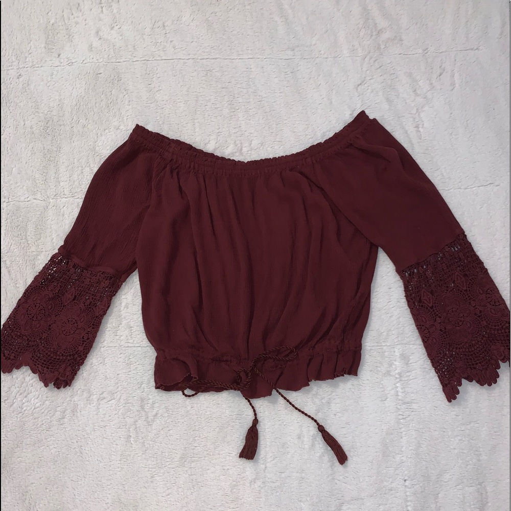 Burgundy crop top